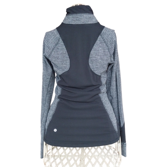 Lululemon Race Your Pace 1/2 Zip Pullover Black and Coco Pique Size 4 - Picture 6 of 7